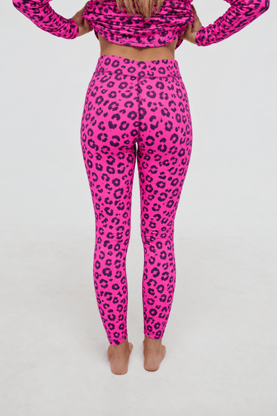 Baselayer Leggings - Pink Leopard Print Women's - OOSC Clothing