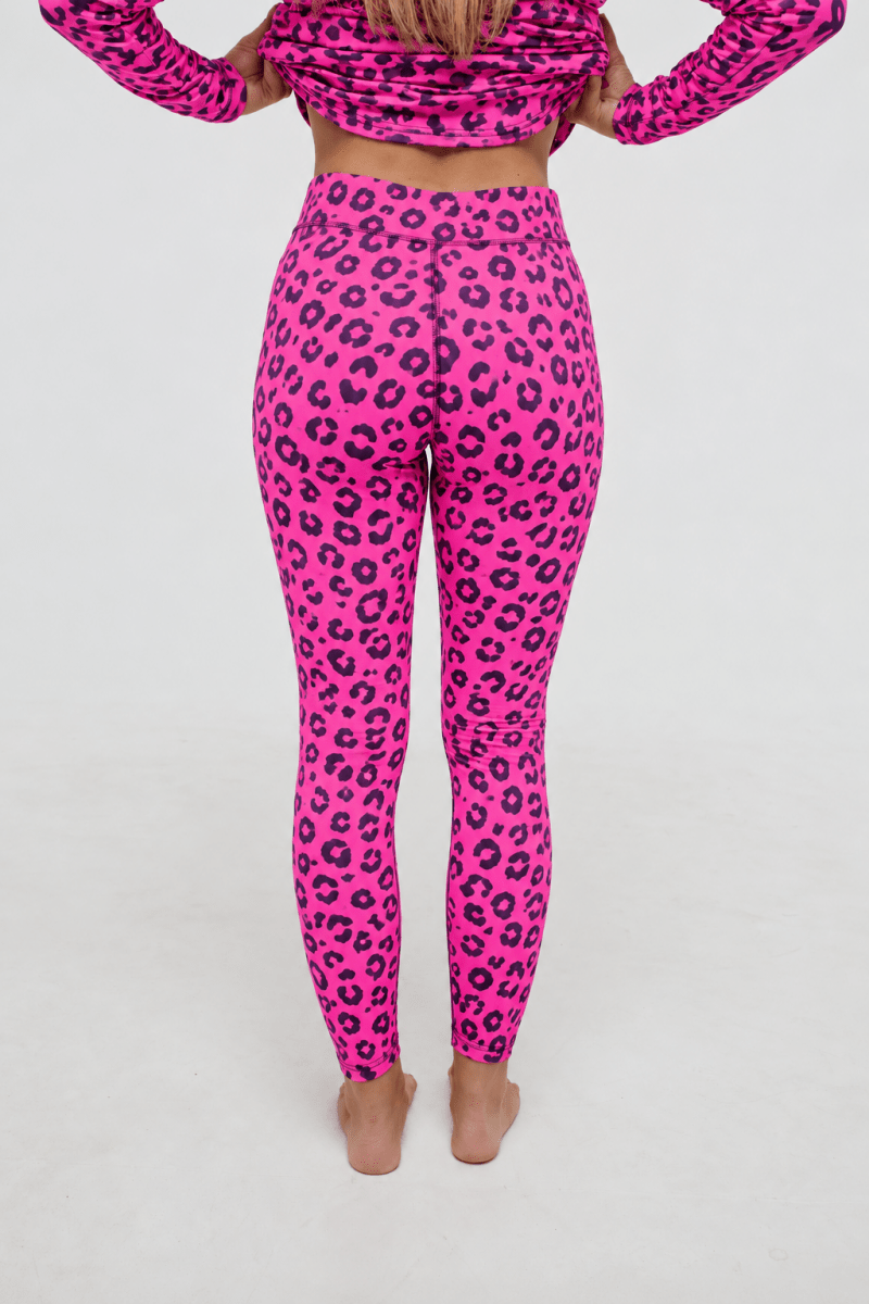 Baselayer Leggings - Pink Leopard Print Women's - OOSC Clothing