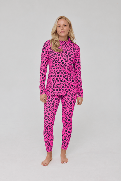 Baselayer Leggings - Pink Leopard Print Women's - OOSC Clothing