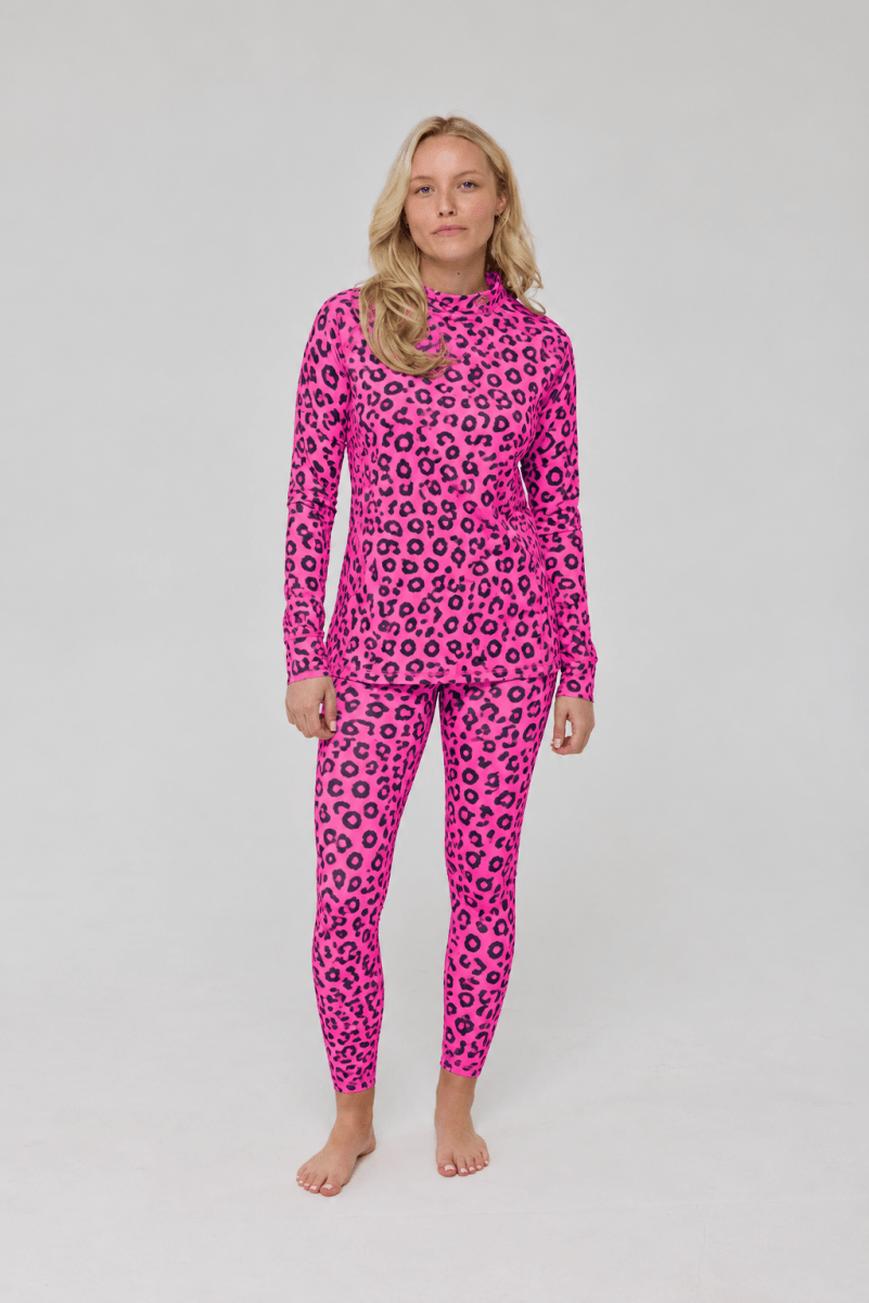Baselayer Leggings - Pink Leopard Print Women's - OOSC Clothing