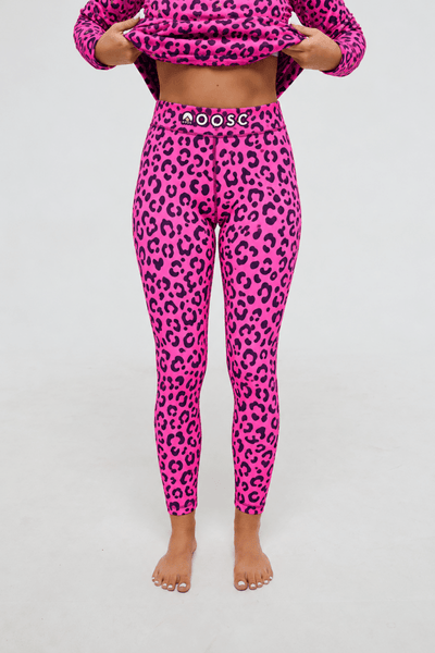 Baselayer Leggings - Pink Leopard Print Women's - OOSC Clothing