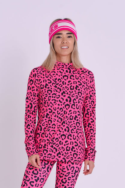 Baselayer Top - Hotel California Pink Leopard Women's - OOSC Clothing