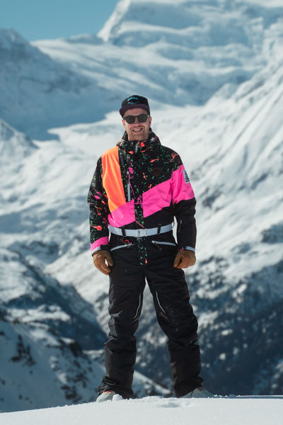Ski suit slim fit REMBRA - Black with red stripes skinny ski jumpsuit –  UpWearAndSuits