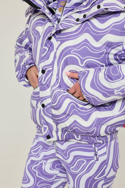 Chic Puffer Jacket - Amethyst Wave - OOSC Clothing