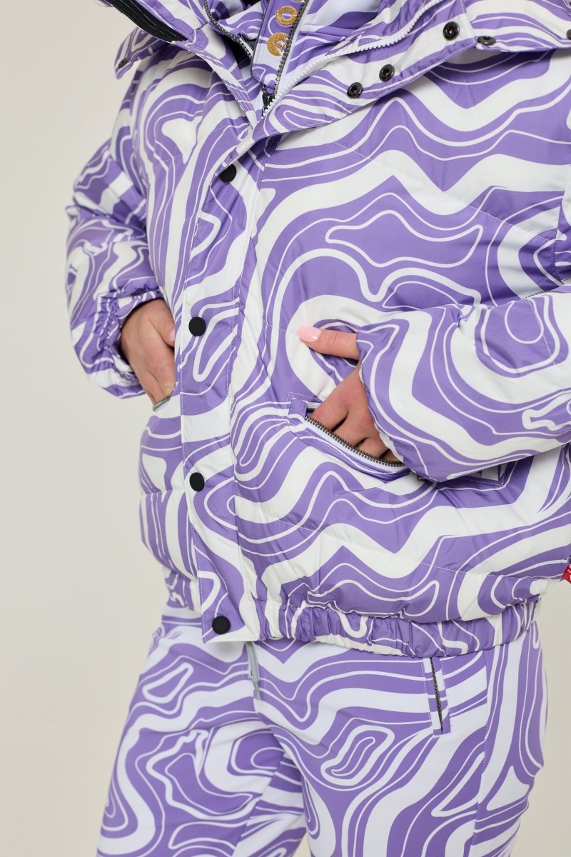 Chic Puffer Jacket - Amethyst Wave - OOSC Clothing