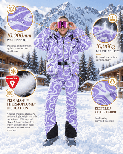 Chic Puffer Jacket - Amethyst Wave - OOSC Clothing