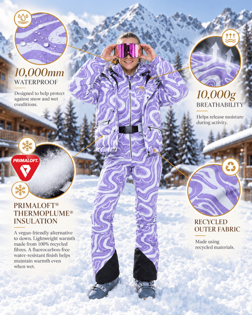 Chic Puffer Jacket - Amethyst Wave - OOSC Clothing