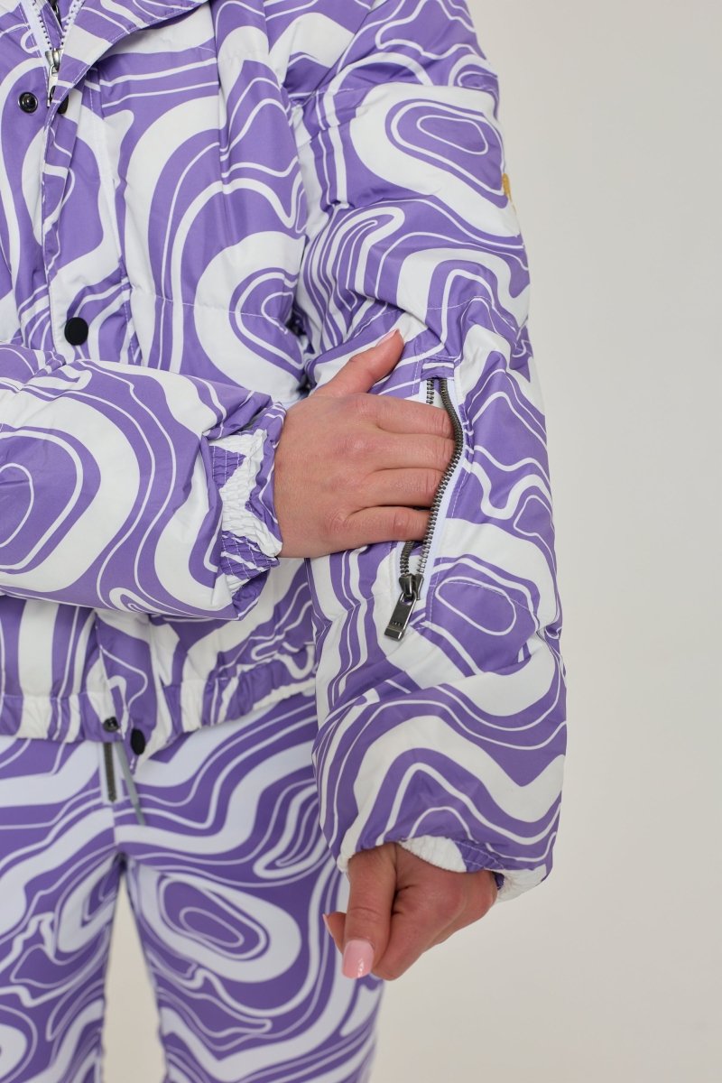 Chic Puffer Jacket - Amethyst Wave - OOSC Clothing