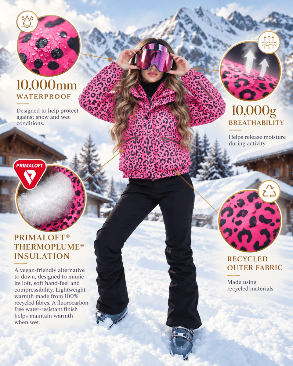 Chic Puffer Jacket - Rosé Leopard - OOSC Clothing