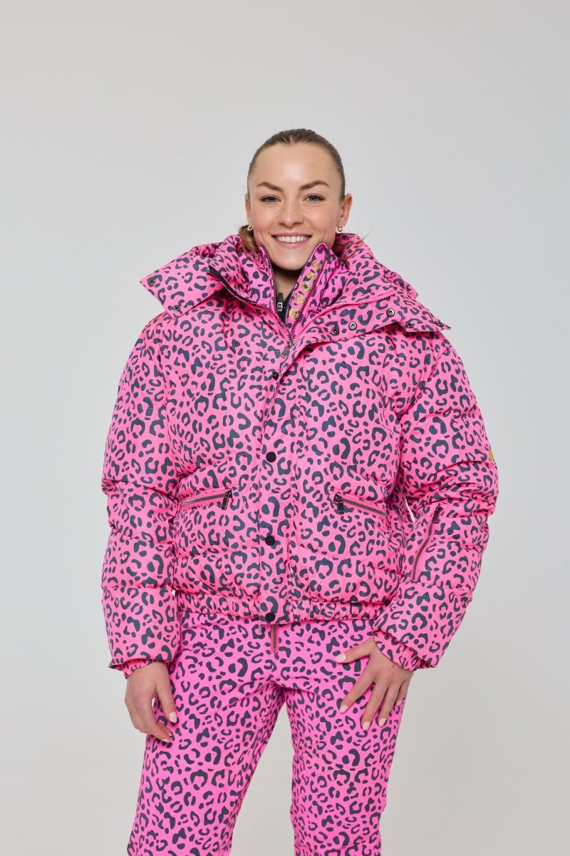 Chic Puffer Jacket - Rosé Leopard - OOSC Clothing
