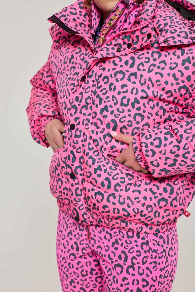 Chic Puffer Jacket - Rosé Leopard - OOSC Clothing