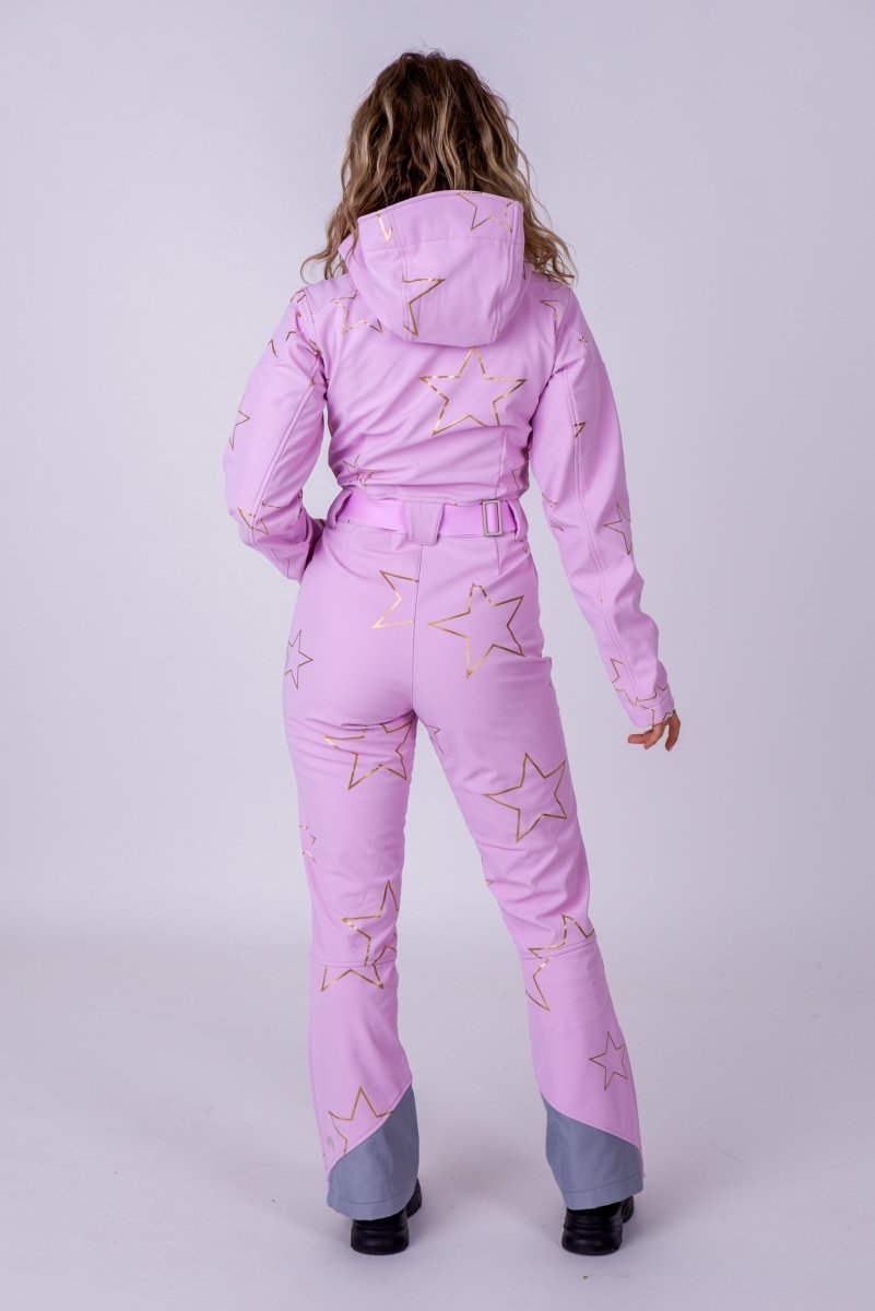 Chic Ski Suit - Pink with Gold Stars - OOSC Clothing