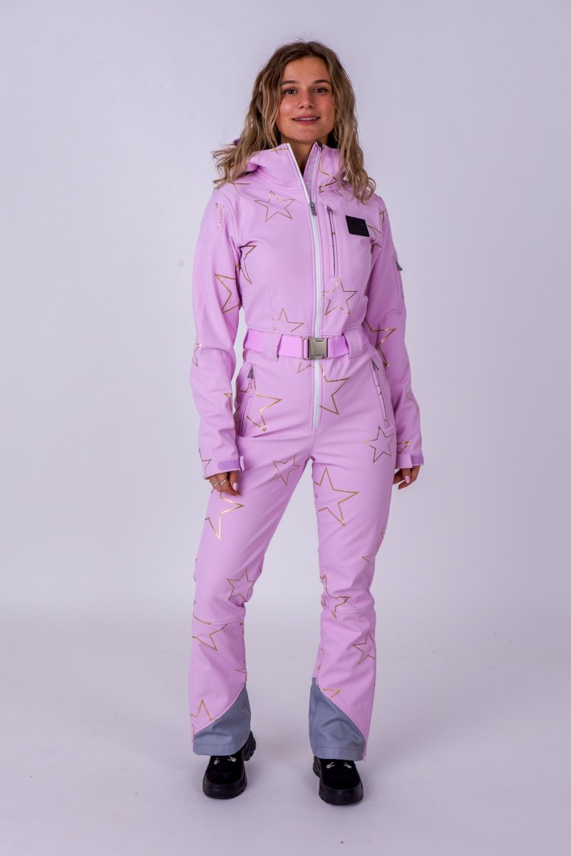 Chic Ski Suit - Pink with Gold Stars - OOSC Clothing