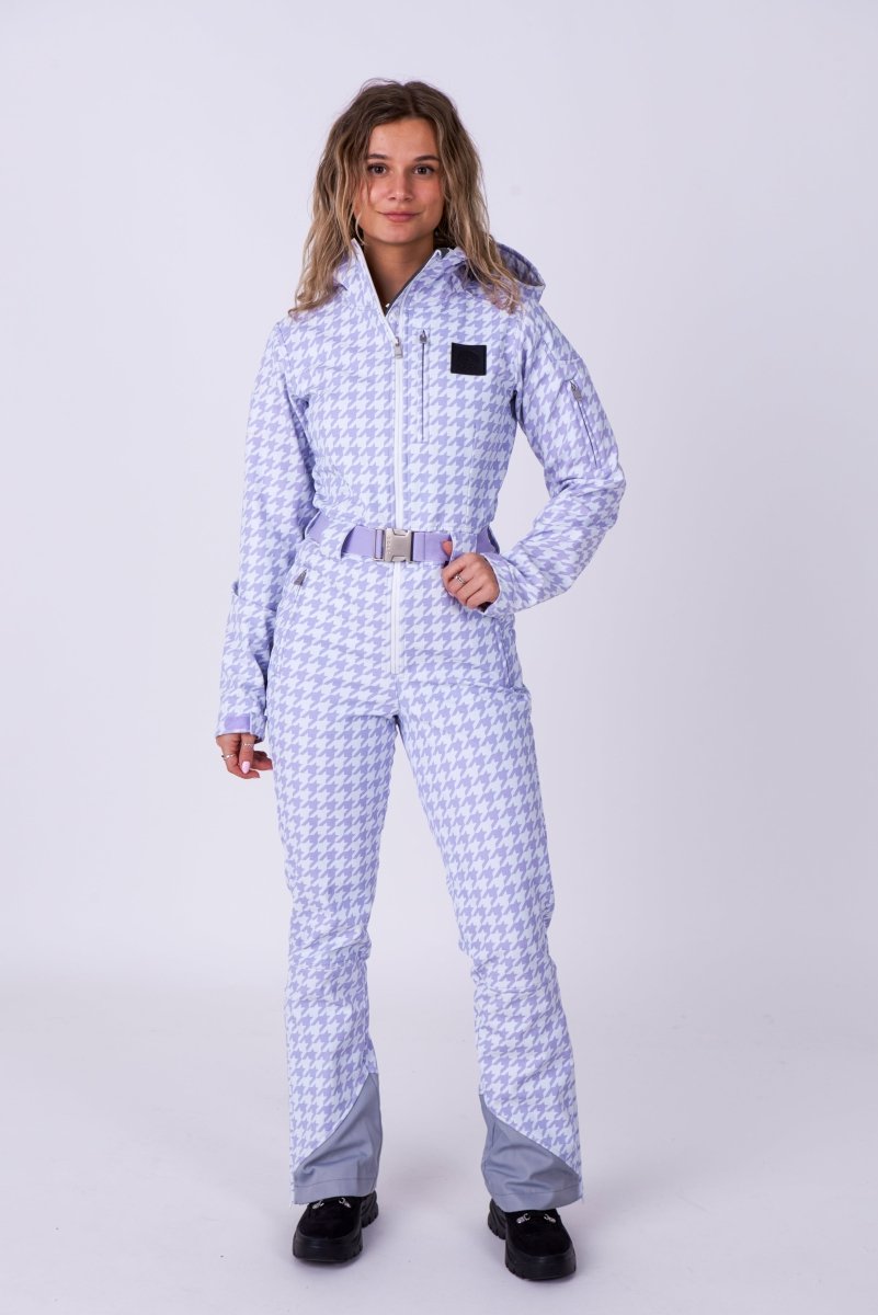 Chic Ski Suit - Purple Houndstooth - OOSC Clothing