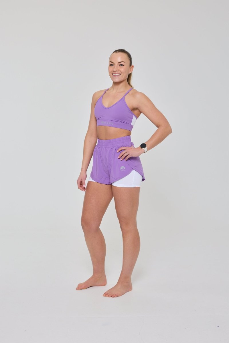 Elite 2 in 1 Running Shorts - Purple - OOSC Clothing