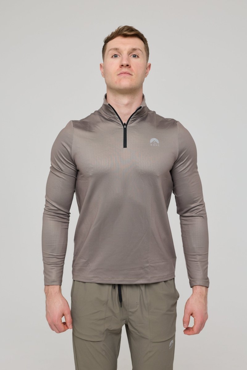 Elite Activewear 1/4 Zip Top - Khaki - OOSC Clothing
