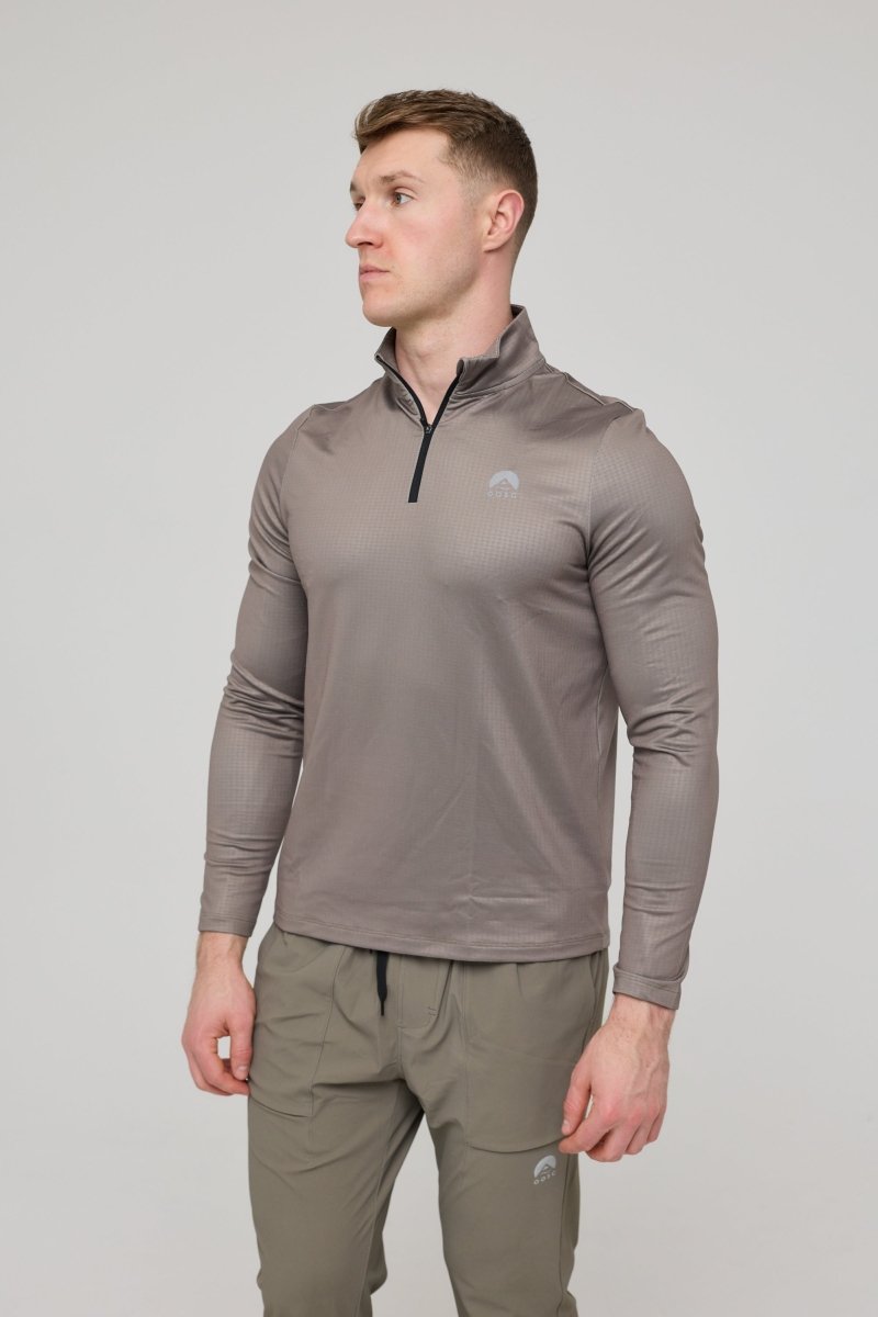 Elite Activewear 1/4 Zip Top - Khaki - OOSC Clothing