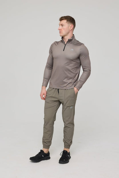Elite Activewear 1/4 Zip Top - Khaki - OOSC Clothing