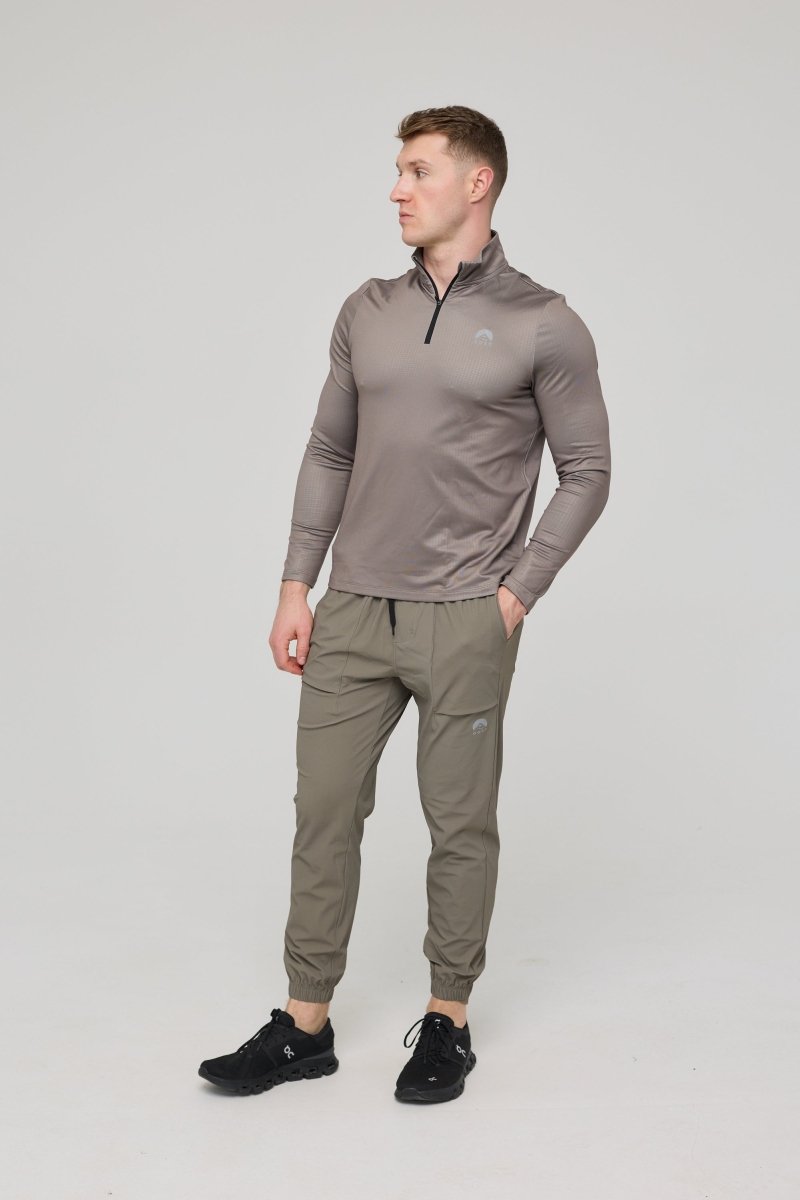 Elite Activewear 1/4 Zip Top - Khaki - OOSC Clothing