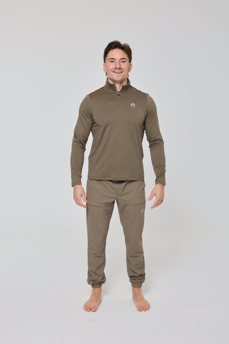 Elite Activewear 1/4 Zip Top - Khaki - OOSC Clothing