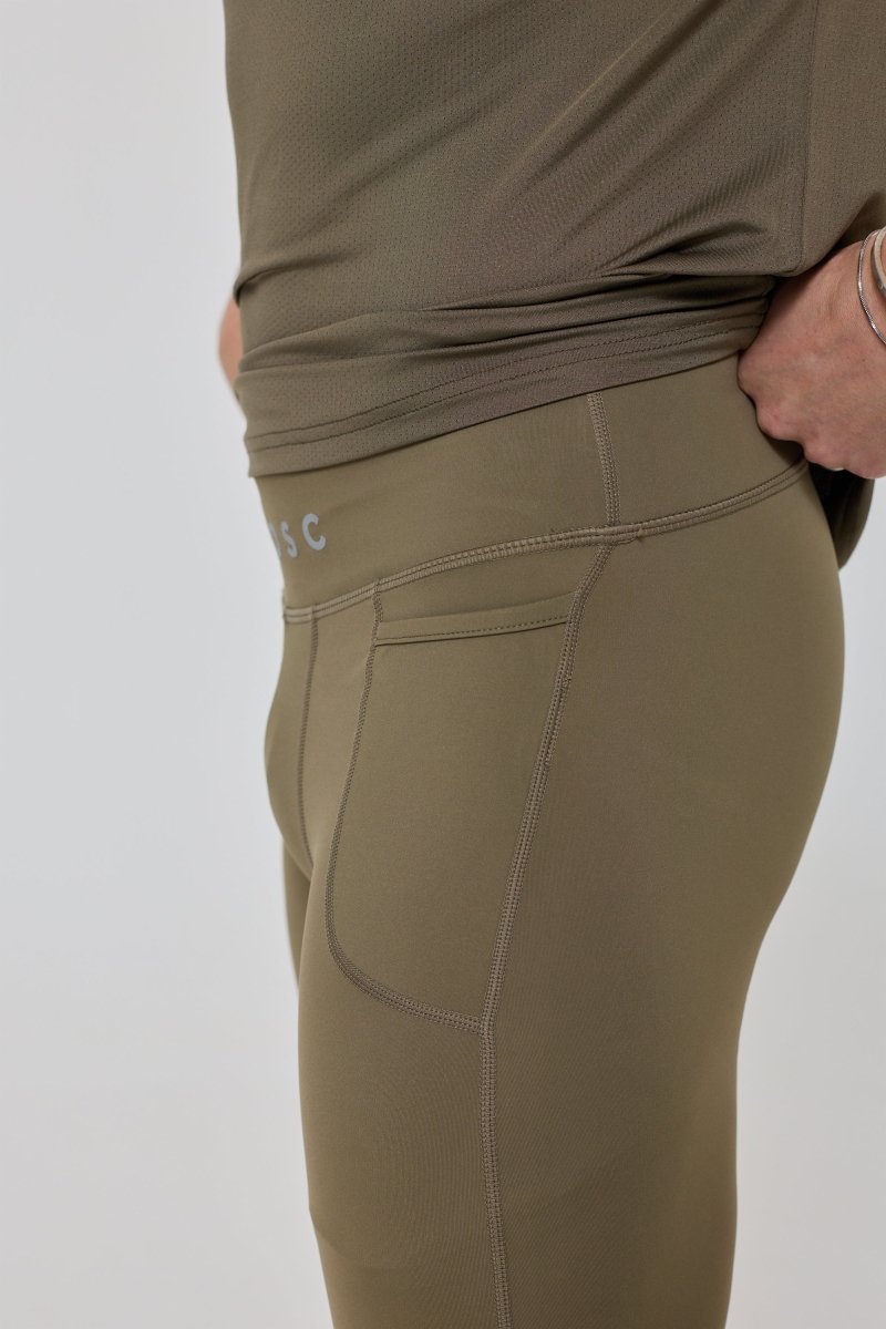 Elite Activewear Leggings - Khaki - OOSC Clothing