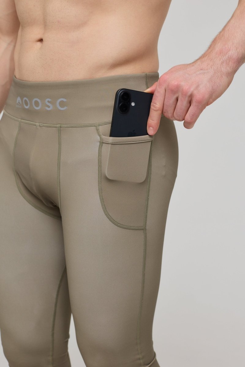 Elite Activewear Leggings - Khaki - OOSC Clothing
