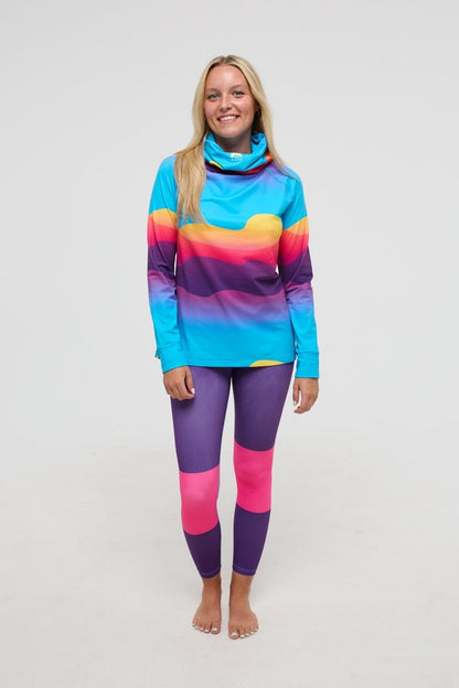 High Neck Baselayer Top Mambo Sunset - Women's - OOSC Clothing