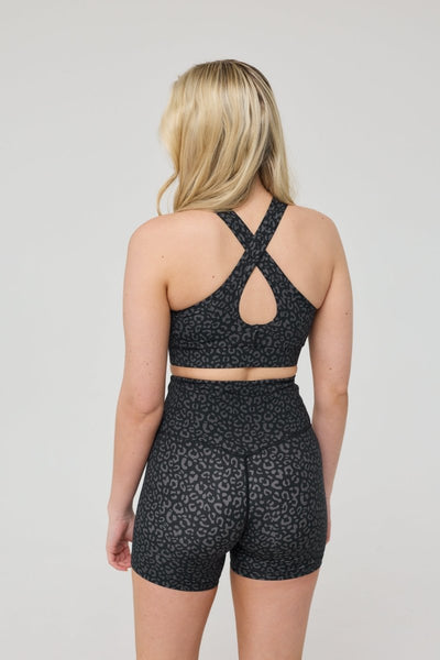 High Support Elite Crossback Sports Bra - Black Leopard - OOSC Clothing