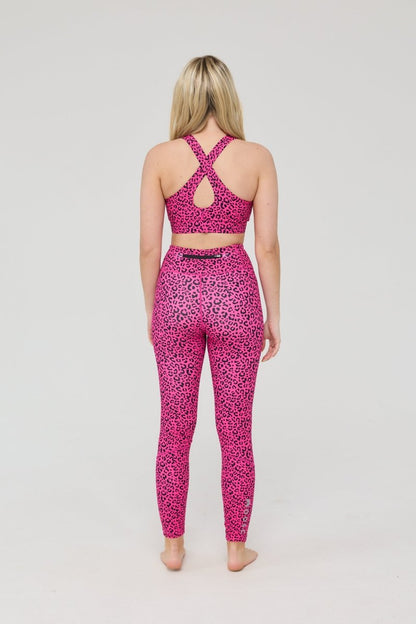 High Support Elite Crossback Sports Bra - Pink Leopard - OOSC Clothing