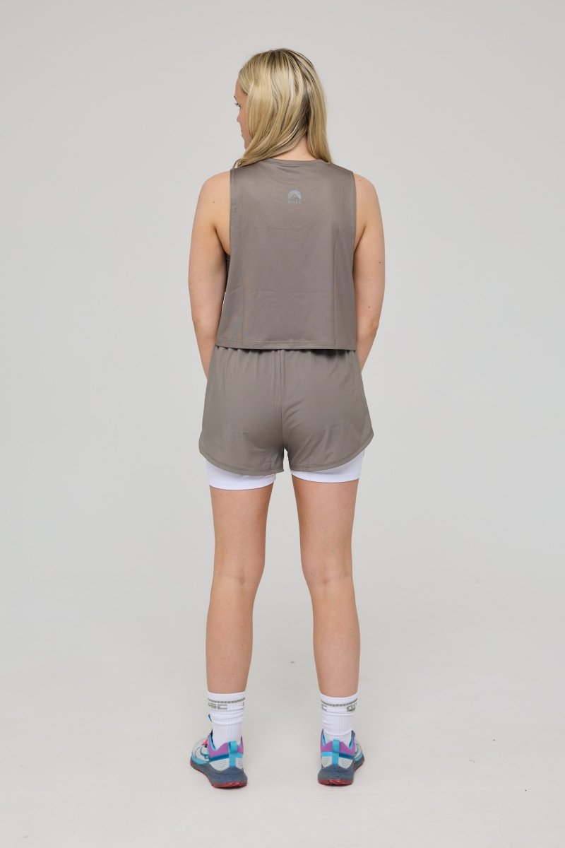 Infinite Cropped Tank Top - Khaki - OOSC Clothing