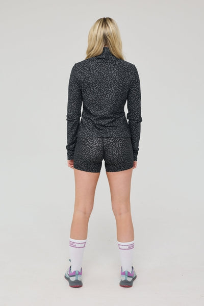 Infinite Cropped Zipped Jacket - Black Leopard - OOSC Clothing