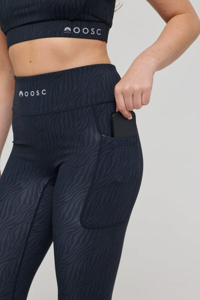 Infinite High Waisted Leggings - Black Tiger - OOSC Clothing