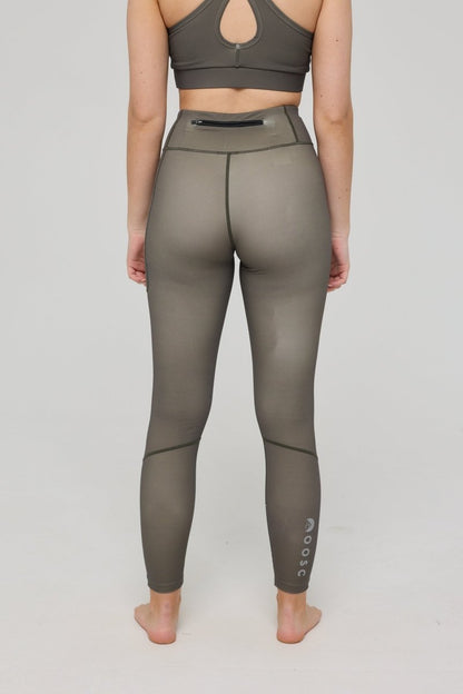 Infinite High Waisted Leggings - Khaki - OOSC Clothing