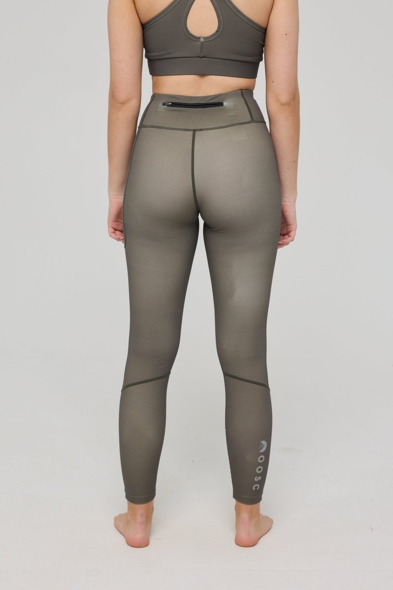 Infinite High Waisted Leggings - Khaki - OOSC Clothing