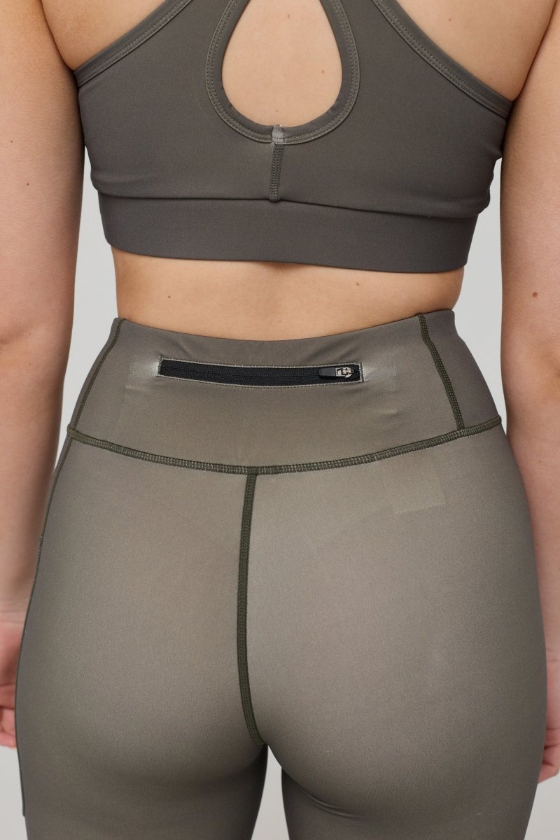 Infinite High Waisted Leggings - Khaki - OOSC Clothing