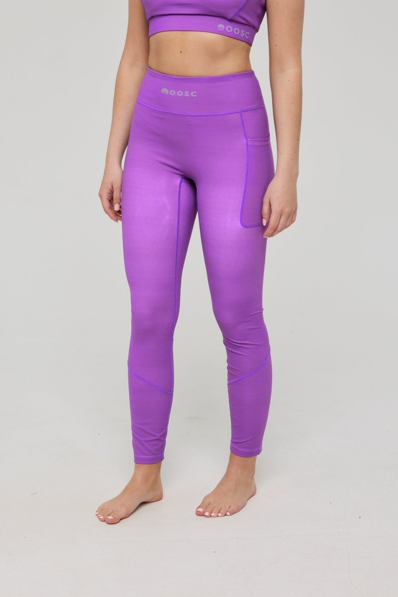 Infinite High Waisted Leggings - Purple - OOSC Clothing