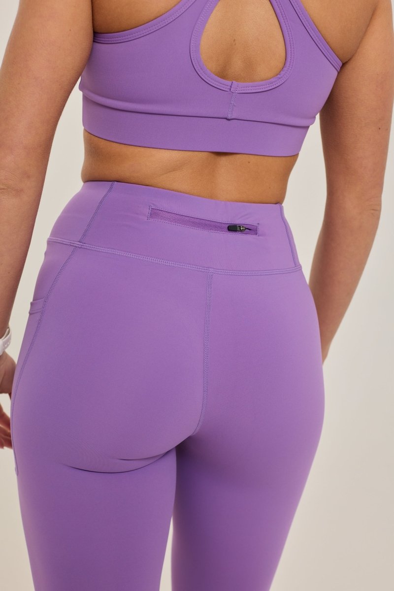 Infinite High Waisted Leggings - Purple - OOSC Clothing