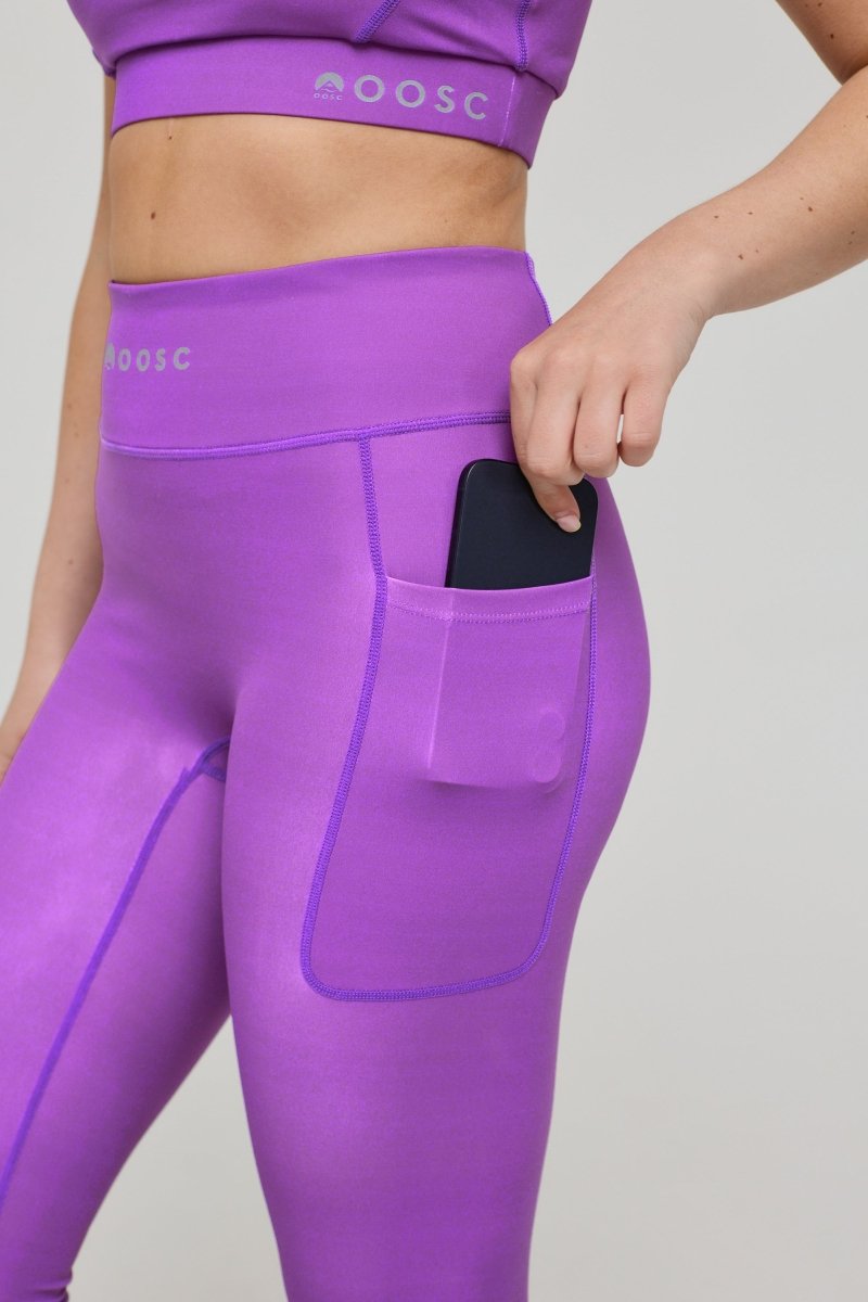 Infinite High Waisted Leggings - Purple - OOSC Clothing