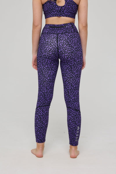 Infinite High Waisted Leggings - Purple Leopard - OOSC Clothing