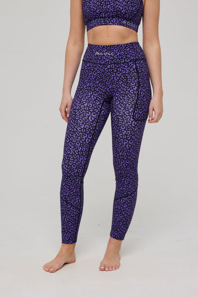 Infinite High Waisted Leggings - Purple Leopard - OOSC Clothing