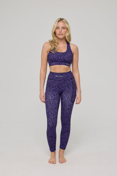 Infinite High Waisted Leggings - Purple Leopard - OOSC Clothing