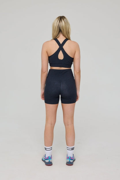 Infinite High Waisted Shorts - Black Tiger - OOSC Clothing