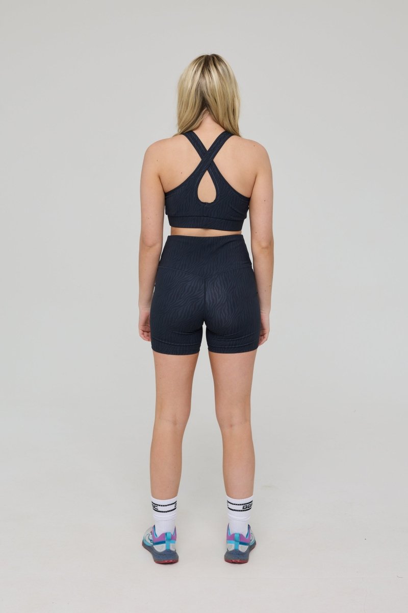 Infinite High Waisted Shorts - Black Tiger - OOSC Clothing