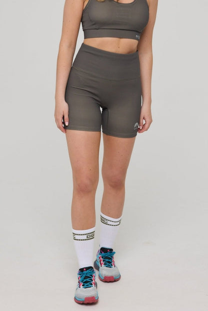 Infinite High Waisted Shorts - Khaki - OOSC Clothing