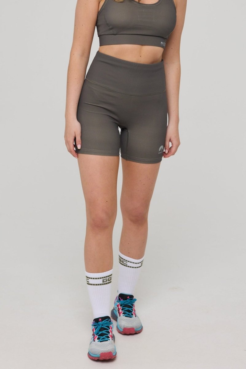 Infinite High Waisted Shorts - Khaki - OOSC Clothing