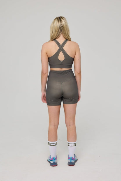 Infinite High Waisted Shorts - Khaki - OOSC Clothing
