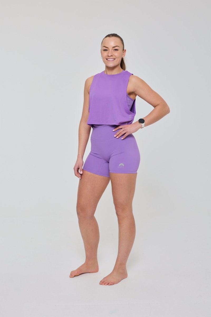 Infinite High Waisted Shorts - Purple - OOSC Clothing