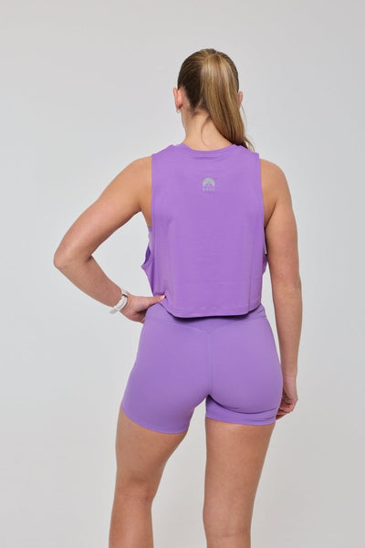 Infinite High Waisted Shorts - Purple - OOSC Clothing