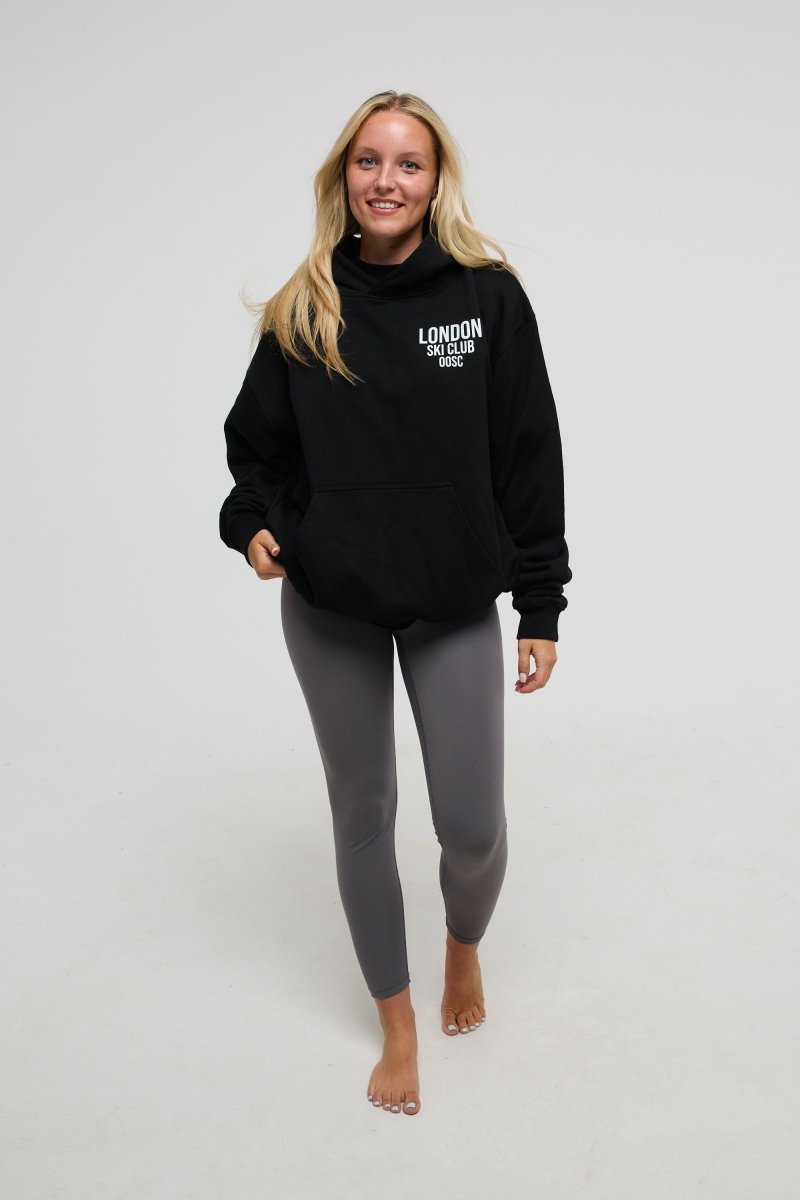 London Ski Club Oversize Hoodie - Black - OOSC Clothing