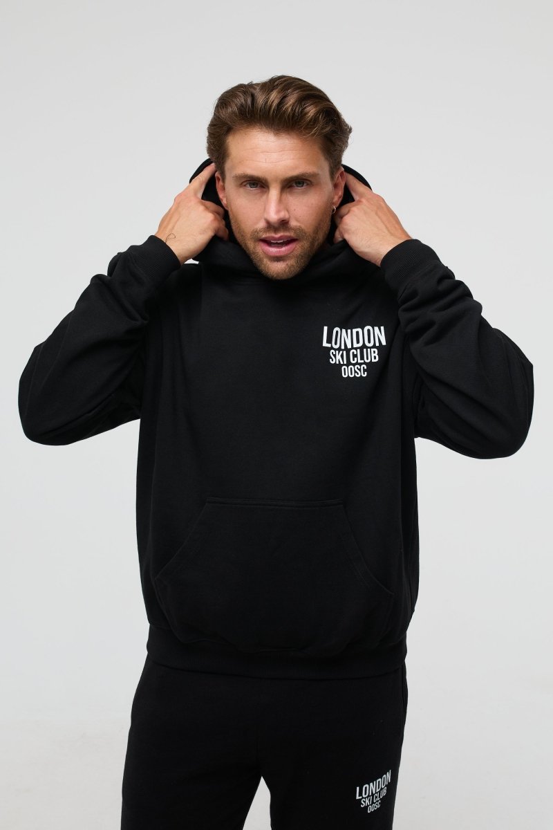 London Ski Club Oversize Hoodie - Black - OOSC Clothing